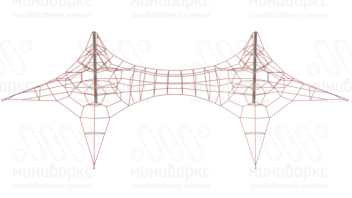 Комплексы канатные пирамида – P-0958-02-Ral7016 купить в Балашихе | Миниворкс | картинка 2