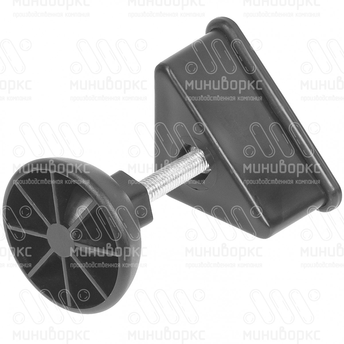 Комплект опоры под уголок 38х38, 40х40 мм и шарнирной опоры с основанием Ø50 мм, под ключ 17, цвет черный – U40-40M8.D50x45 - 4