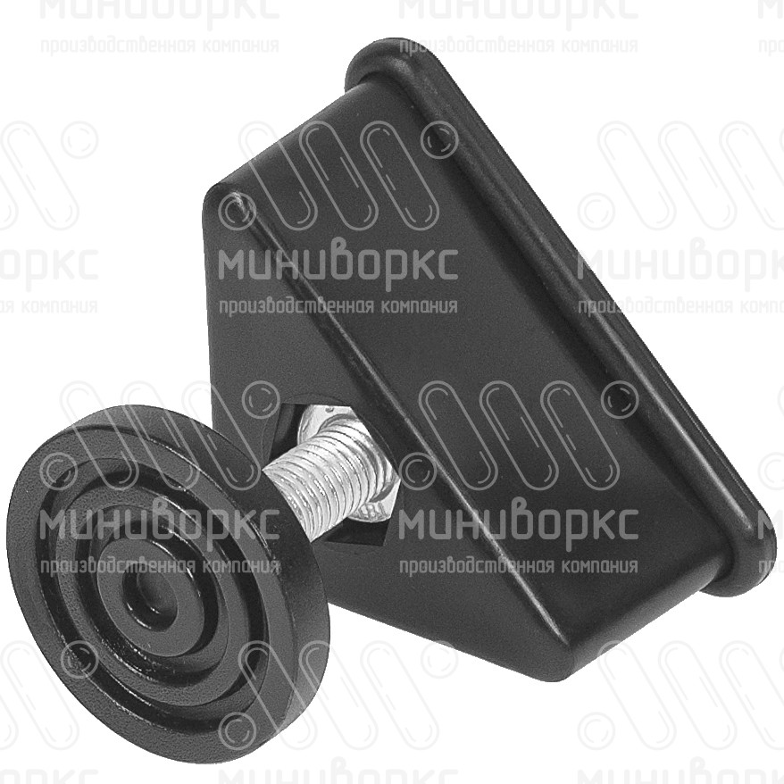 Комплект опоры под уголок 38х38, 40х40 мм и опоры с основанием Ø40 мм, под ключ 22, цвет черный – U40-40M10.D40x25 - 3