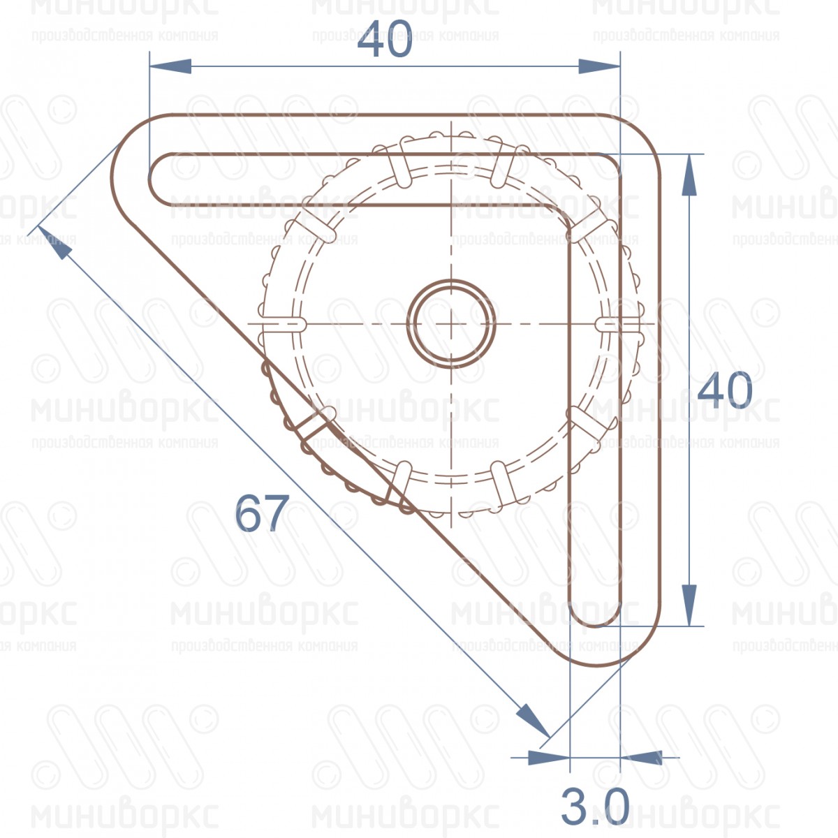 Комплект опоры под уголок 38х38, 40х40 мм мм и опоры с основанием Ø32 мм, цвет черный – U40-40M8.D32x25 - 6